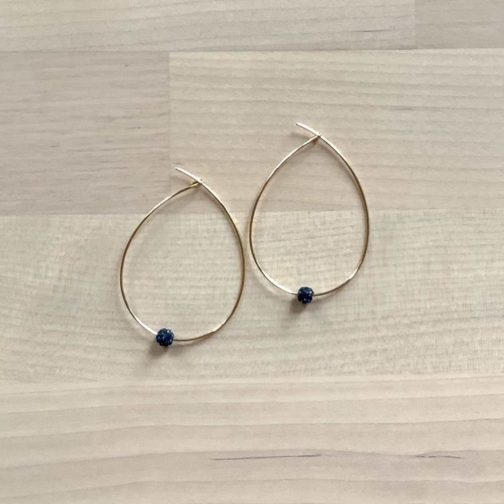 Dainty hoop earrings with beads